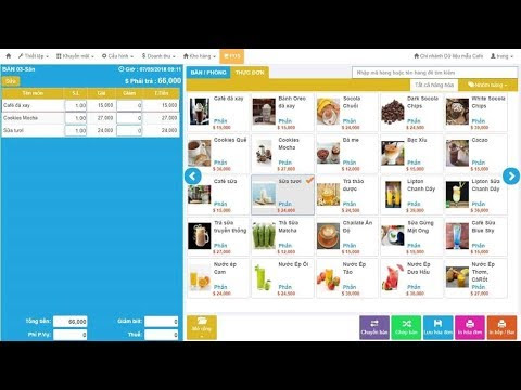 Hướng dẫn phần mềm quản lý quán trà sữa, mì cay, chọn topping, in tem dán