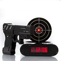 Newest Lock N' load Gun alarm colck/target alarm clock/creative clock - Black