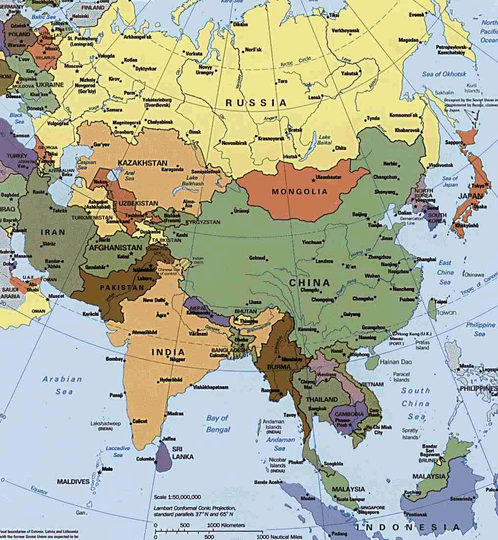 Cartina Geografica Dell'asia Meridionale