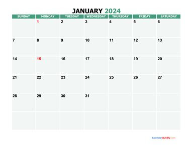 Pdf word a printable january 2024 planner template with public holidays and large notes space. january 2024 printable calendar calendar quickly