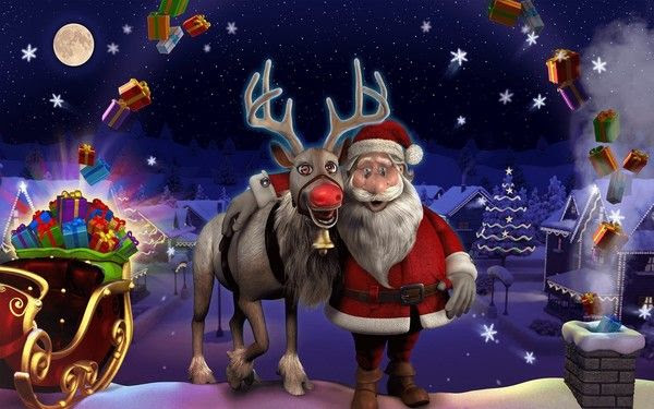 Fond Décran Père Noël Xmas Wallpaper Santa Claus