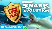 dreamworks vs pixar SHARK ATTACK! Hungry Shark Evolution Speedrun | LEAGUE OF LET'S PLAY