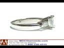 Emerald Cut Diamond Engagement Ring with Bullets in 14 Karat White Gold ES331EC