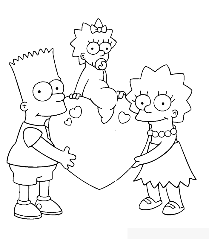Valentine Cartoon Coloring Pages - Coloring Home
