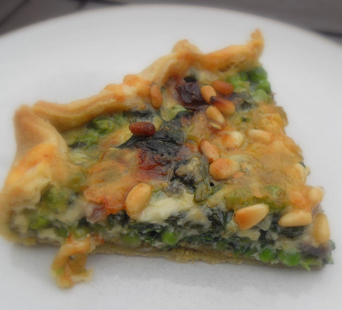 English Pea, Spinach and Gruyere Tart