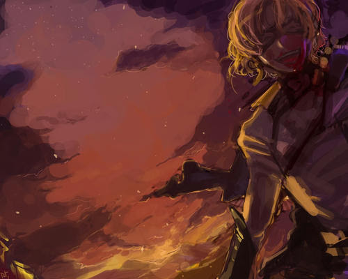 戦国basaraイラスト１ 深夜 空を仰いで嘆く イラスト