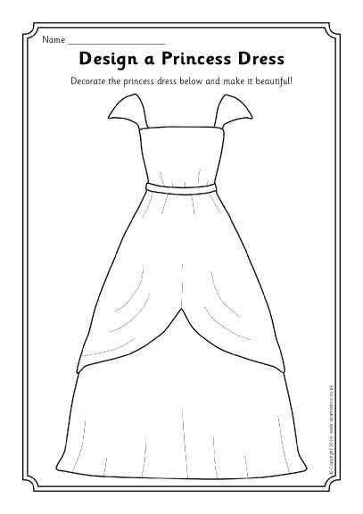 kleurplaat prinses jurk