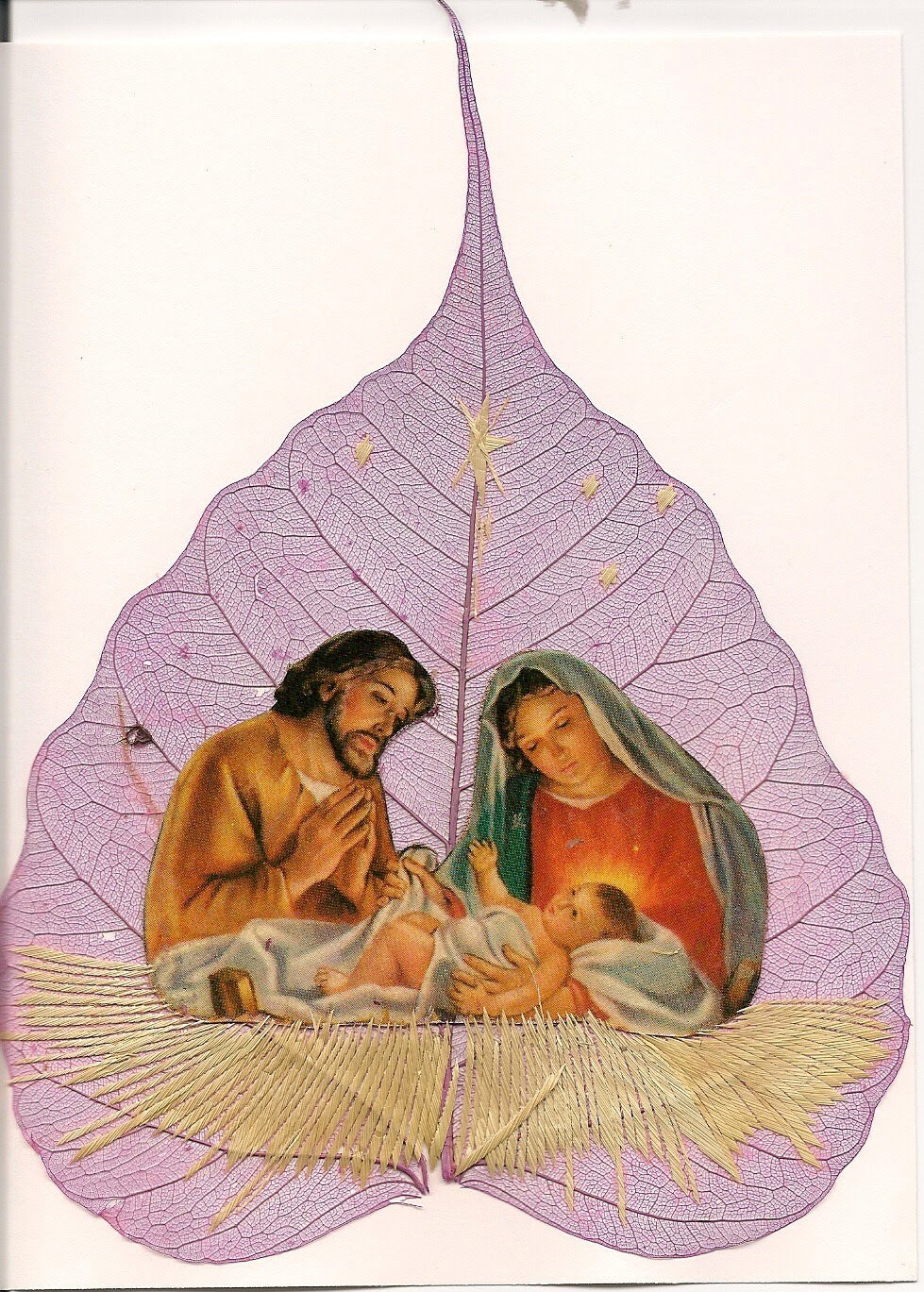 No two leaves or leaf art exactly alike. Hand crafted on a real leaf Nativity scene CHRISTMAS nativity on a real leaf