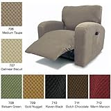 Recliner Chair Cover Stretch Pique Oatmeal Biscuit 707