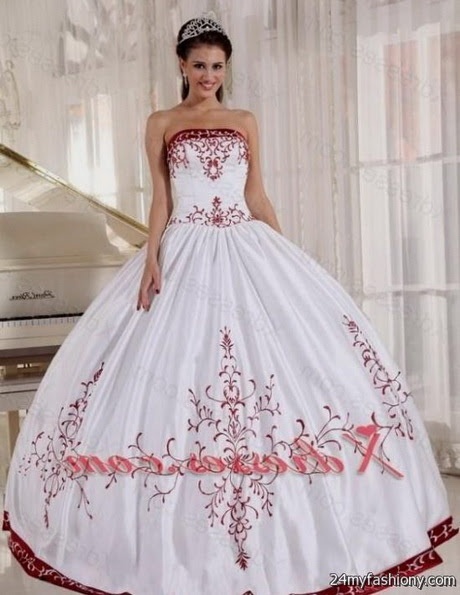 Red and white quinceanera dresses Red and white quinceanera dresses