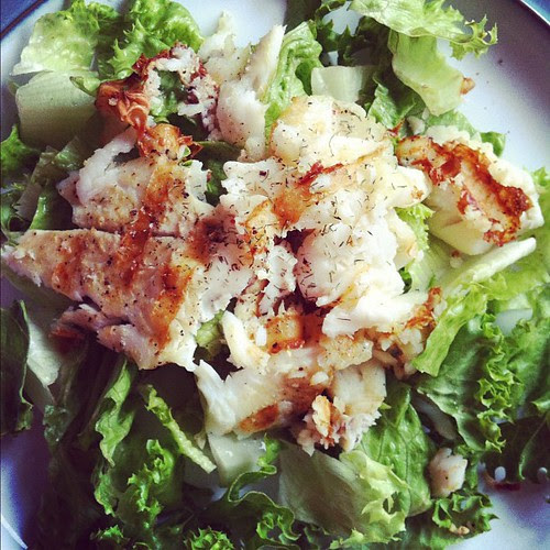 late lunch or early dinner: sole fillet on leafy greens