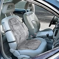 The Wagan IN9438-2 Soft Velour Heated Seat Cushion installed on passenger side with straps