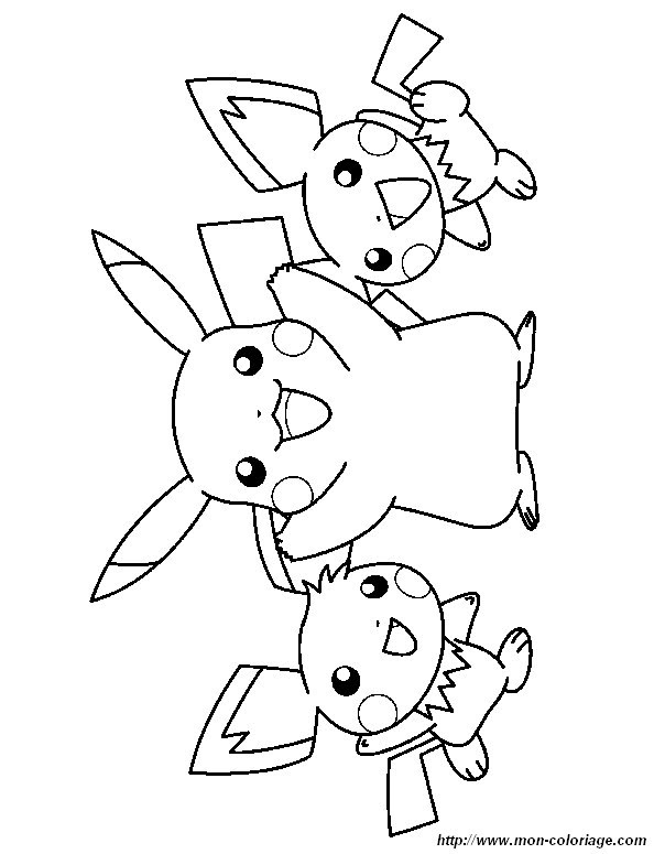 Pokemon Pikachu And Pichu Coloring Pages