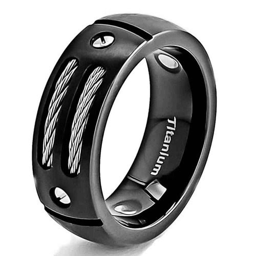 Black Titanium Wedding Band Ring-ecx.images-amazon.com
