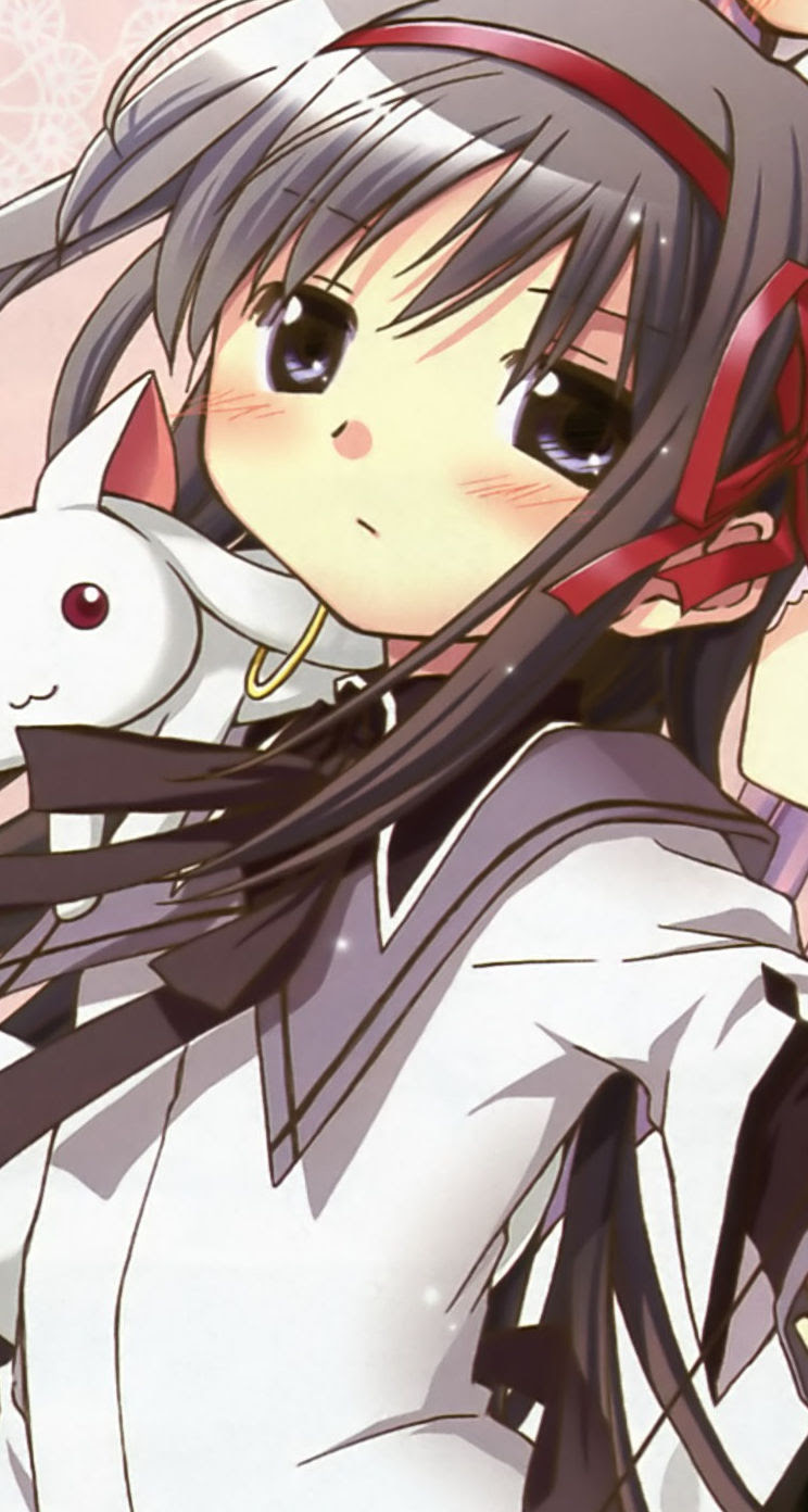 魔法少女まどか マギカ Iphone壁紙 画像 29 暁美ほむら Iphone5壁紙 744 1392 Ios7用 他 アニメ壁紙ネット Pc Android Iphone壁紙 画像