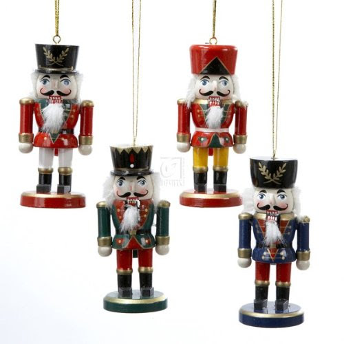 unique christmas ornaments ORNAMENT WOODEN  Ornament NUTCRACKER OF Christmas 4 Of Details SET