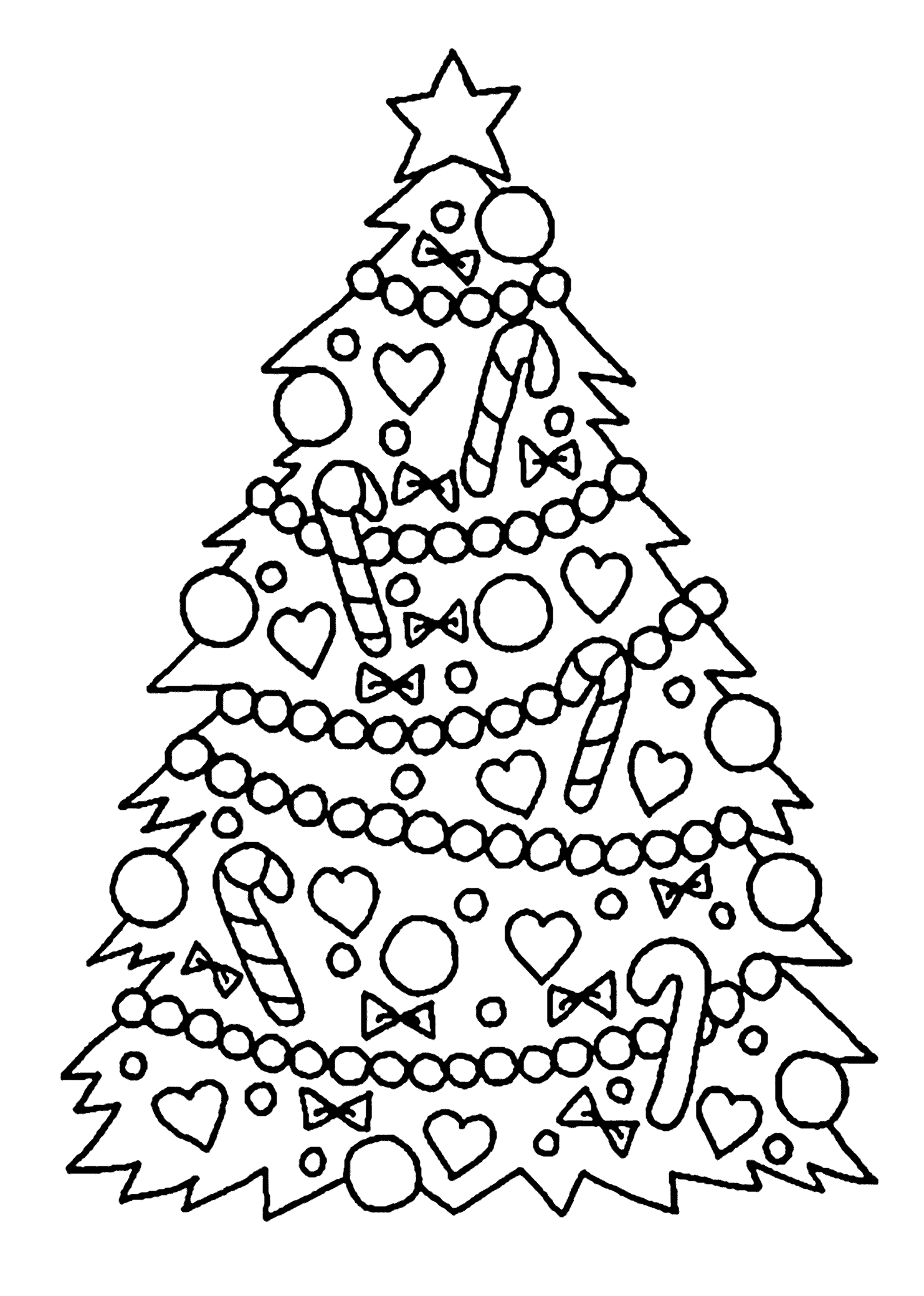 Download Christmas Tree Coloring Pages for childrens printable for free
