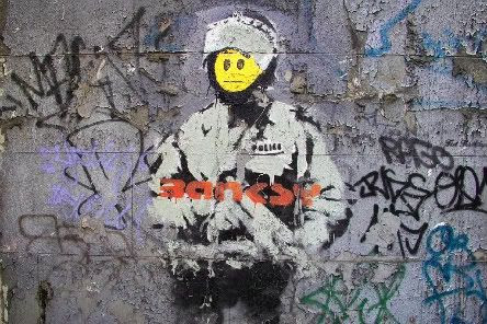 banksy riot cop