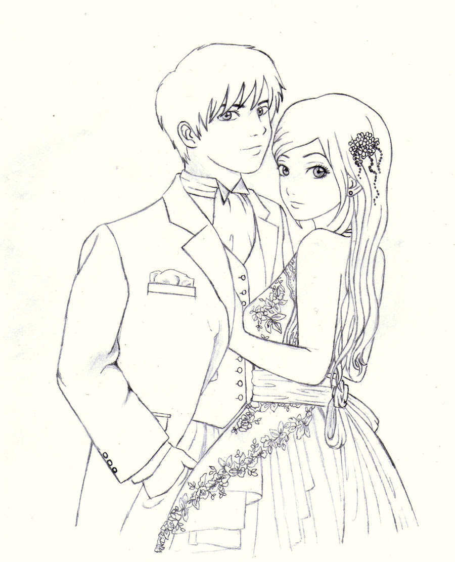 Anime Girl And Boy Holding Hands Drawing Otaku Wallpaper