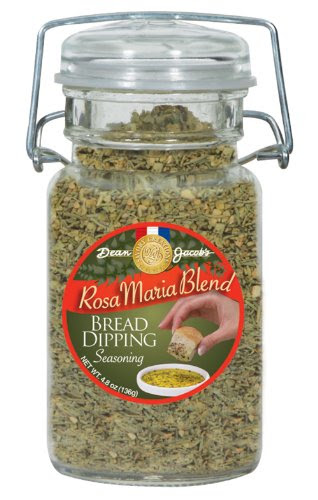 Dean Jacob's Rosa Maria Bread Dipping Blend, 4.1 Oz Glass Jar with Wire Closing