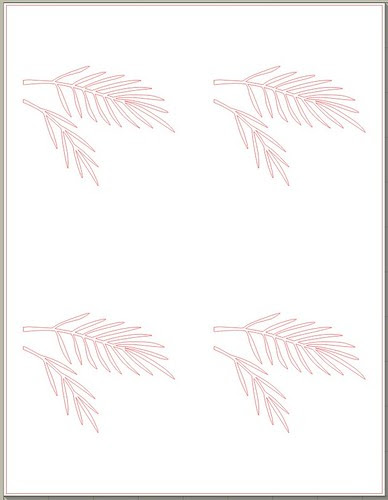SAMPLE ONLY 4 A2 card Christmas bough cut file by mel stampz