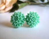the mint chrysanthemum stud earrings.