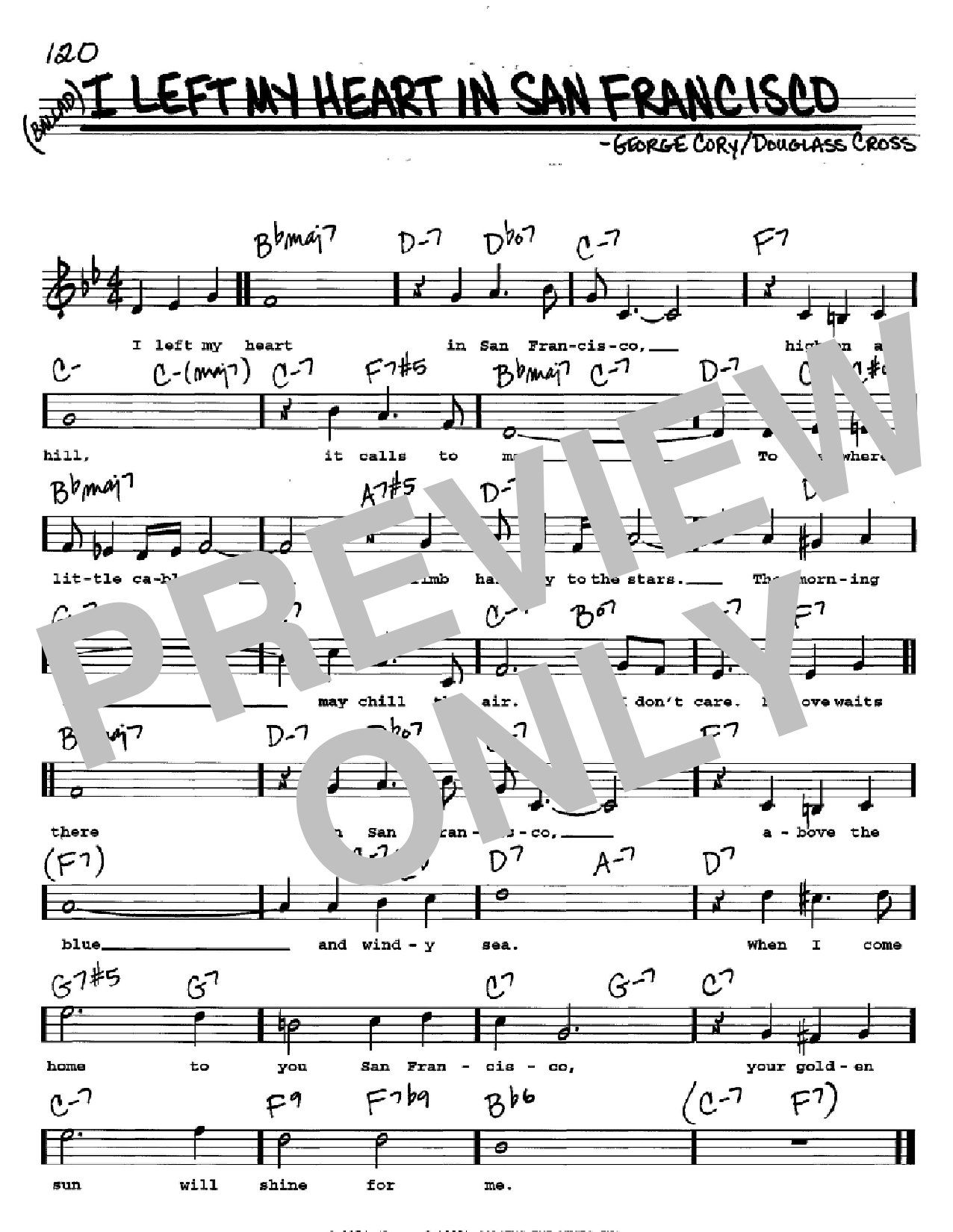 I Left My Heart In San Francisco sheet music by Tony ...