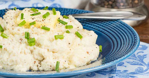 Whole Grain Dijon Mustard Mashed Cauliflower