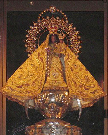 Imagen original de la Virgen de la Caridad en el Santuario del Cobre