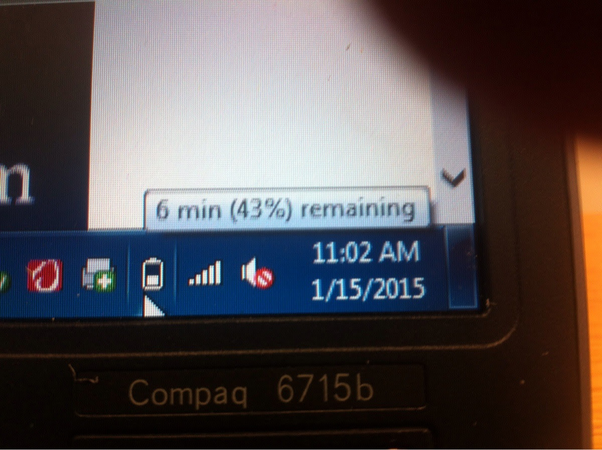 My school's crappy laptop batteries. : teenagers