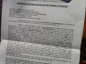Reitegração de posse é assinada pelo juiz Peterson Fernandes Braga, no RN (Foto: Igor Jácome)