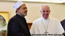 Vatikan Großimam Ahmed al-Tajib und Papst Franziskus
