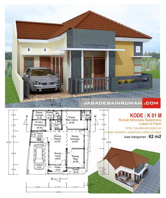 Rumah Minimalis Sederhana Lokasi di Pojok Jasa Desain Rumah Rumah Minimalis Sederhana Lokasi di Pojok Jasa Desain Rumah