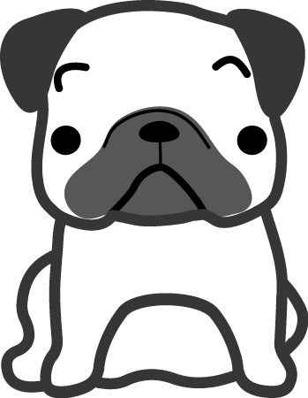 パグ 犬のイラスト 無料イラスト フリー素材