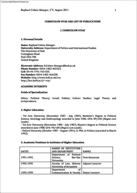 resume template   year   samples examples