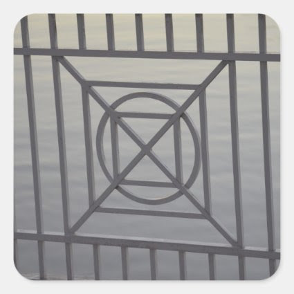 gate abstract pattern white rails neat background sticker