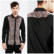50+ Top Baru Model Baju Cowok Batik Kombinasi Polos