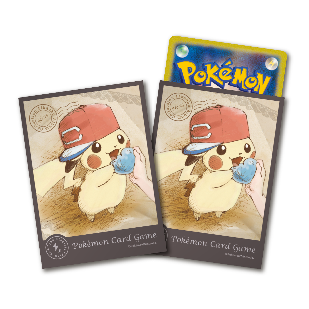 ぼうしをかぶったピカチュウのデッキシールドが6種類登場 ポケモンカードゲーム公式ホームページ