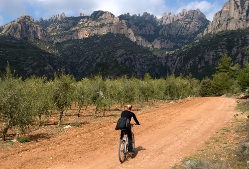 Biking towards Montserrat