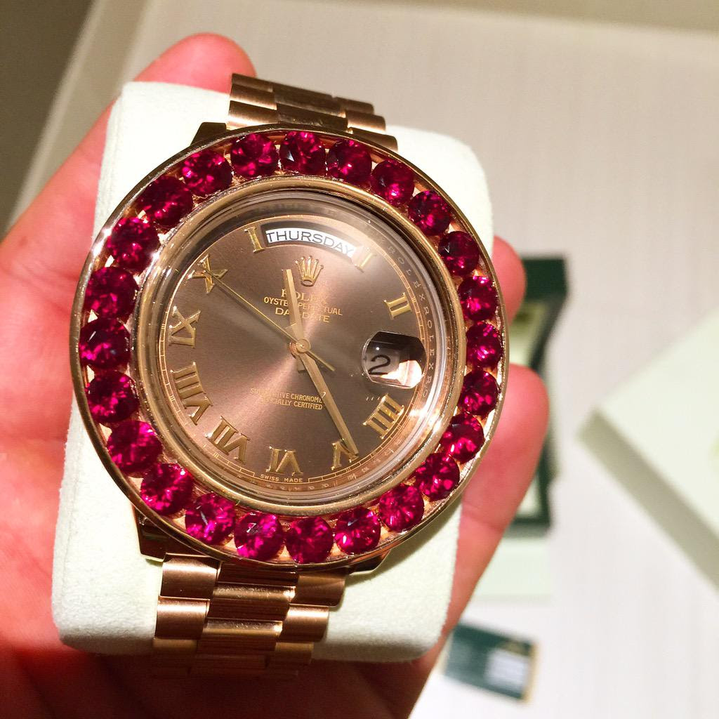 ME & MY RUBY RED ROSE GOLD ROLEX SURE COULD GO FOR A BACON CHEESE ...
