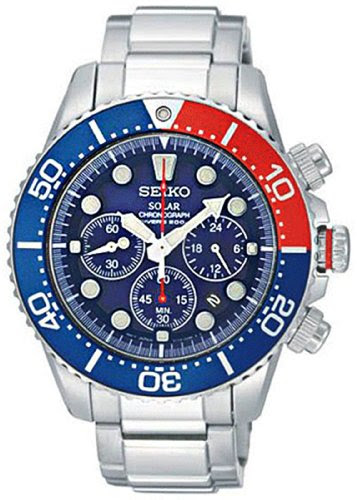 Seiko Men's SSC019 Solar Diver Chronograph Watch