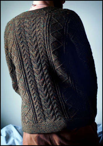 Saddle Shoulder Aran Cardigan 2