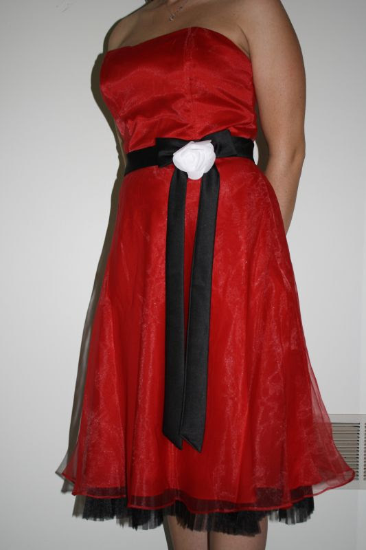black dress with red cherries