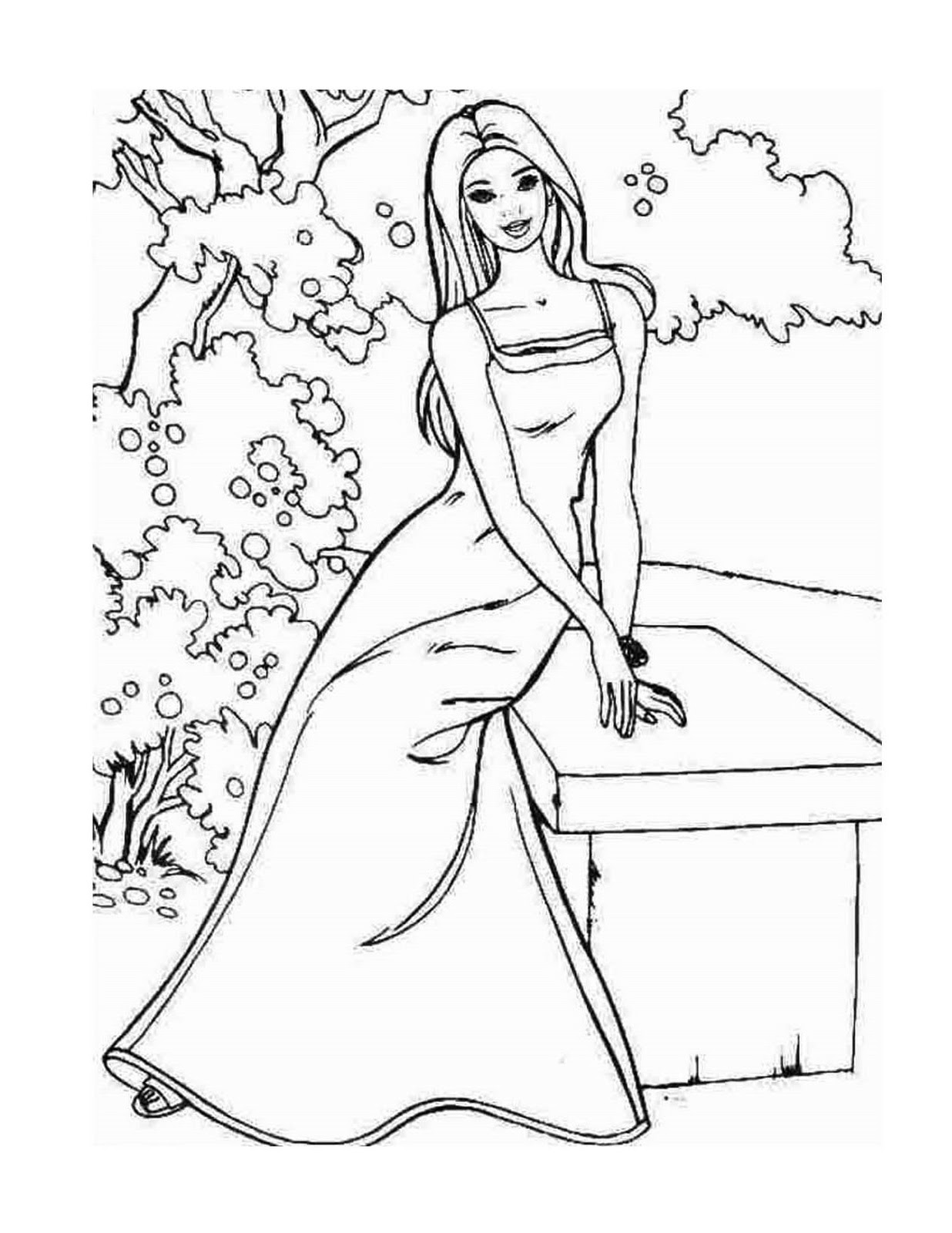 Dessin gratuit de barbie a imprimer