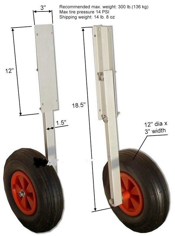 SATURN Boat Transom Launching Wheels For Inflatable ...