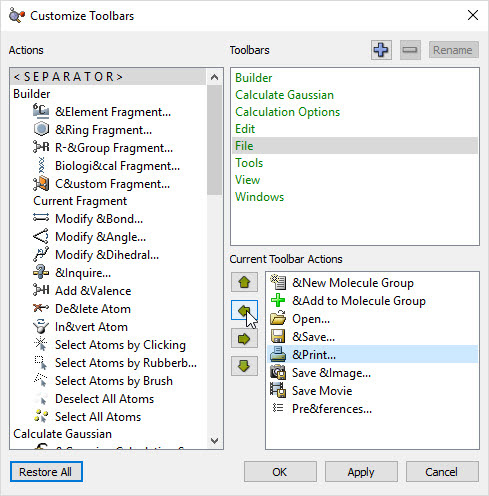 Gaussview Tip Customizing The Toolbar Gaussian Com
