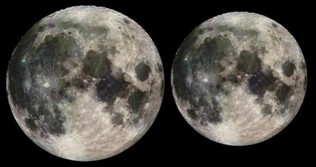 Full Moon at perigee compared with apogee