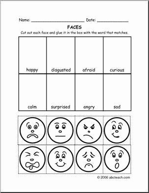  worksheet for kindergarten emotions teaching emotions feelings