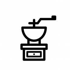 コーヒーミル シルエット イラストの無料ダウンロードサイト シルエットac