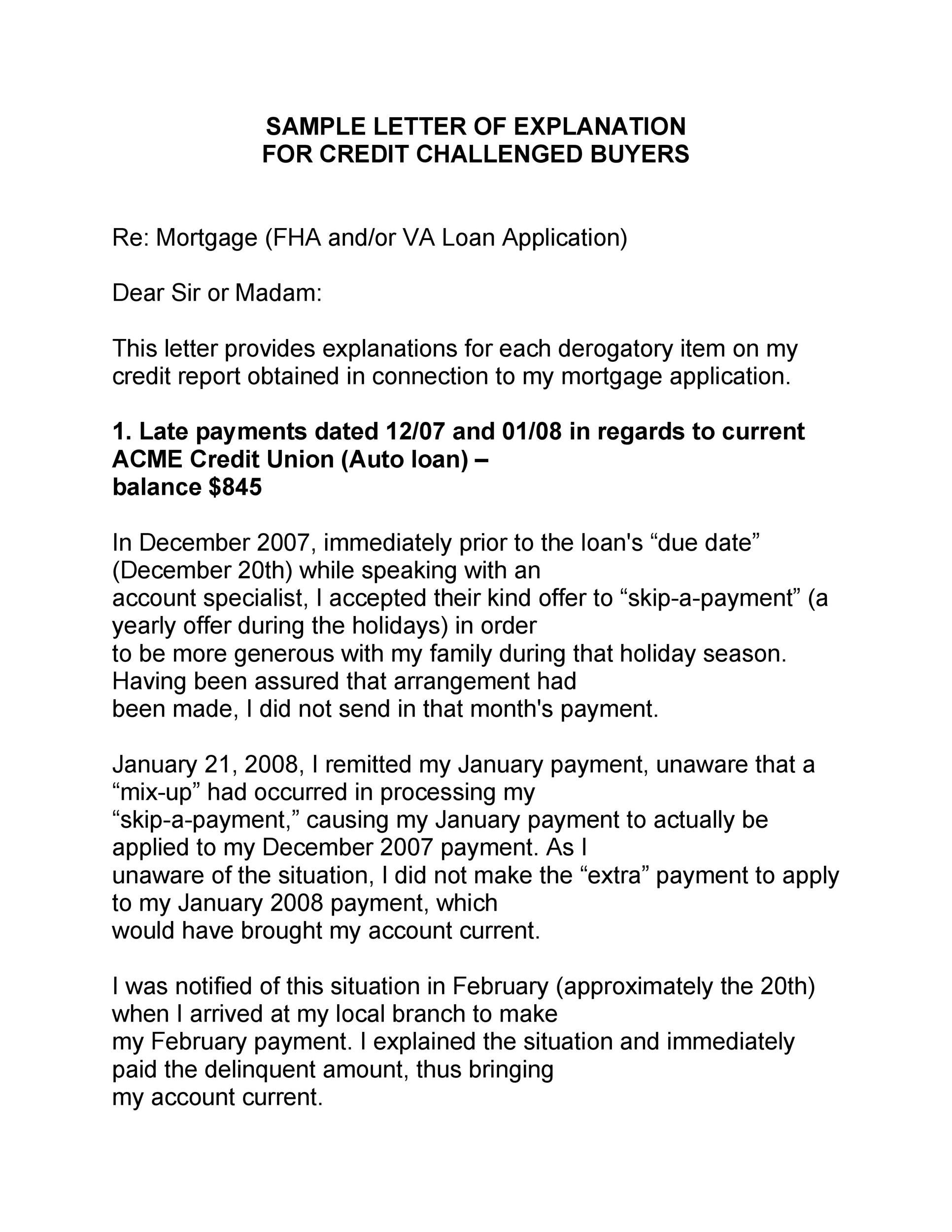 Sample Letter Explaining Gap In Employment For Mortgage Loan